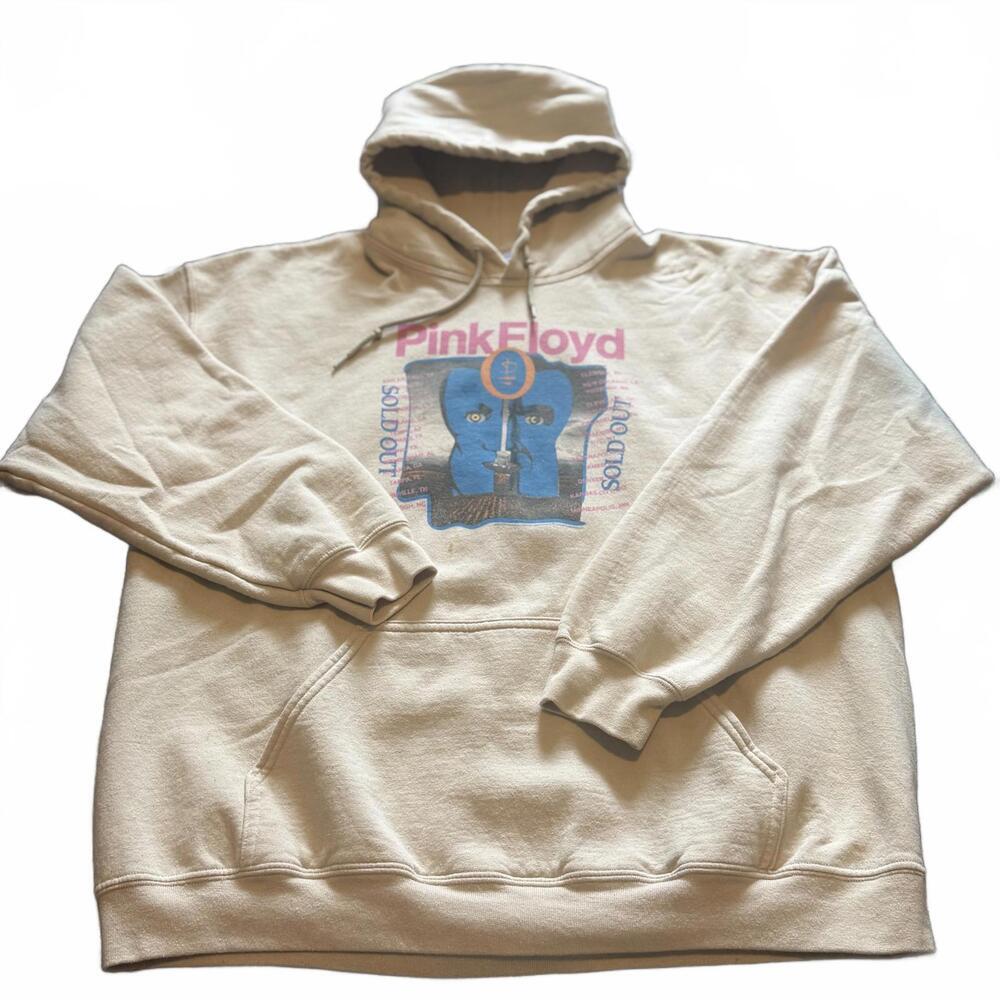 Pink Floyd The Division Bell 1994 Graphic Pullover Hoodie Beige XL